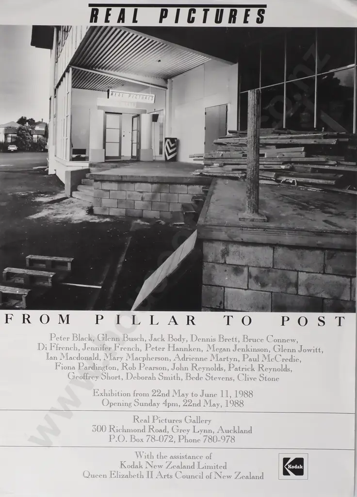 Vintage Event Poster 'From Pillar to Post' Real Pictures Gallery 22nd May to June 11th 1988 Image 1++