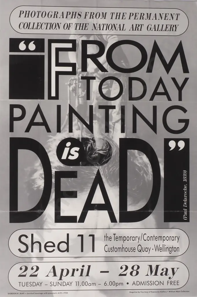 Vintage Event Poster 'From Today Painting Is Dead' Photographs from the Permanent Collection of the National Art Gallery Image 1++