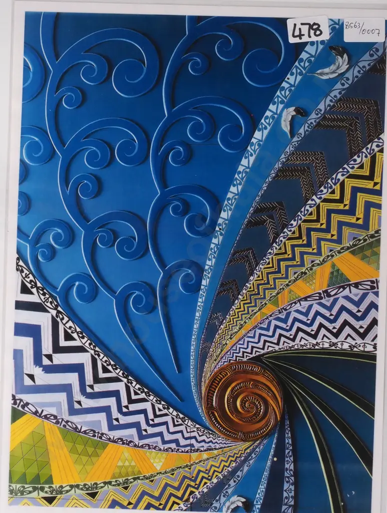 Ornamental Detail, Takahanga Marae, Kaikoura. (Laminated) Image 1++