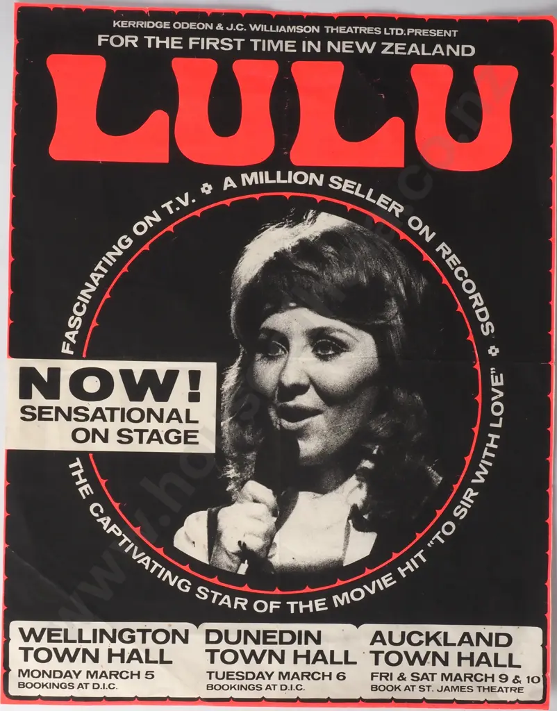 Vintage 1973 'Lulu' NZ Tour Promotional Poster Image 1++