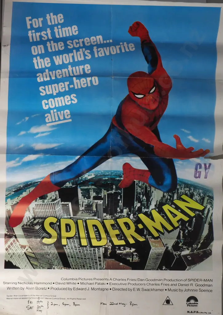 Vintage 1977 'Spider-Man' Movie Poster Image 1++