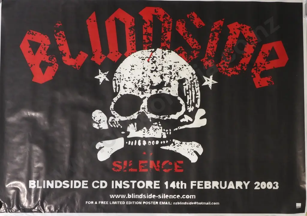 Large Promotional Poster for the 'Blindside' Album "Silence", 2002 Image 1++