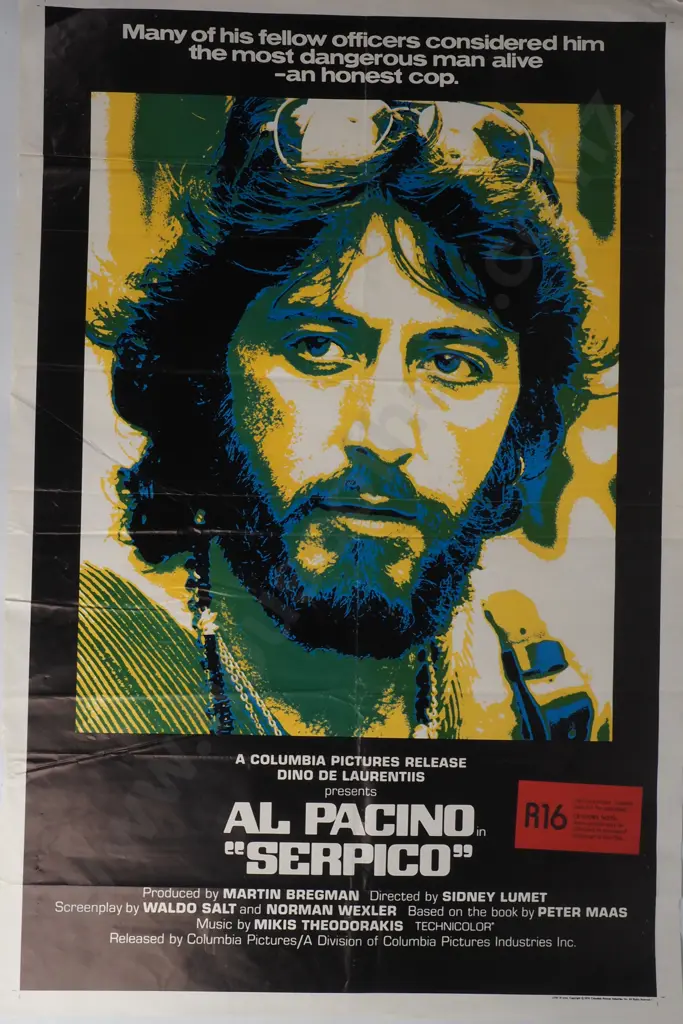 Vintage Movie Poster for the 1973 Crime Film 'Serpico' Starring Al Pacino Image 1++