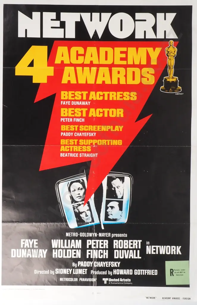 Vintage Movie Poster for the Film 'Network' 1978 Image 1++