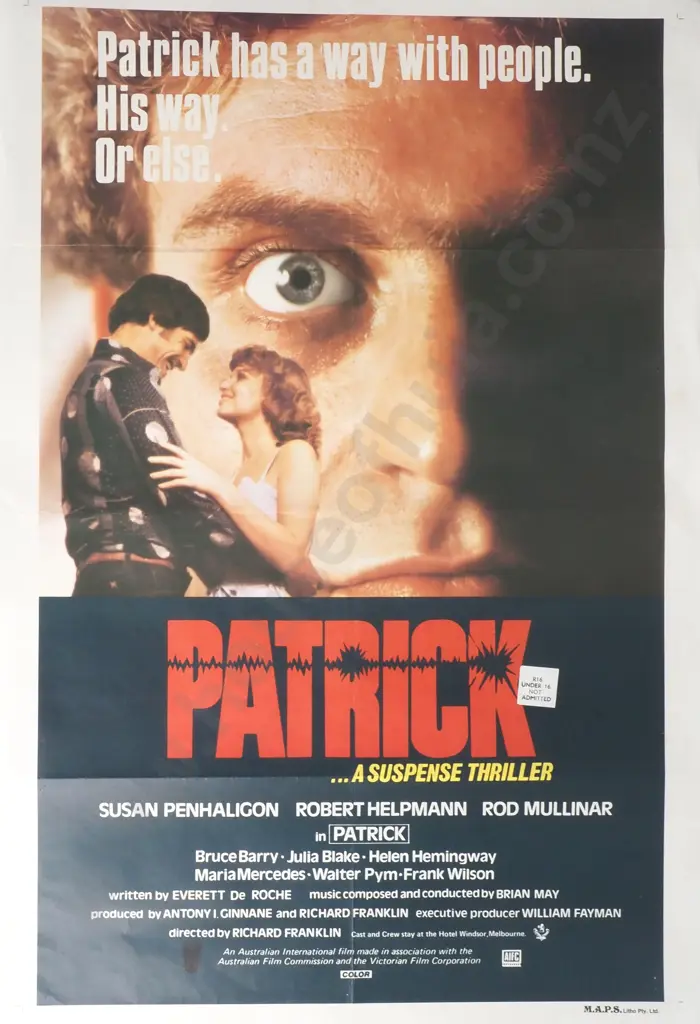 Vintage Movie Poster for 'Patrick' 1978 Image 1++