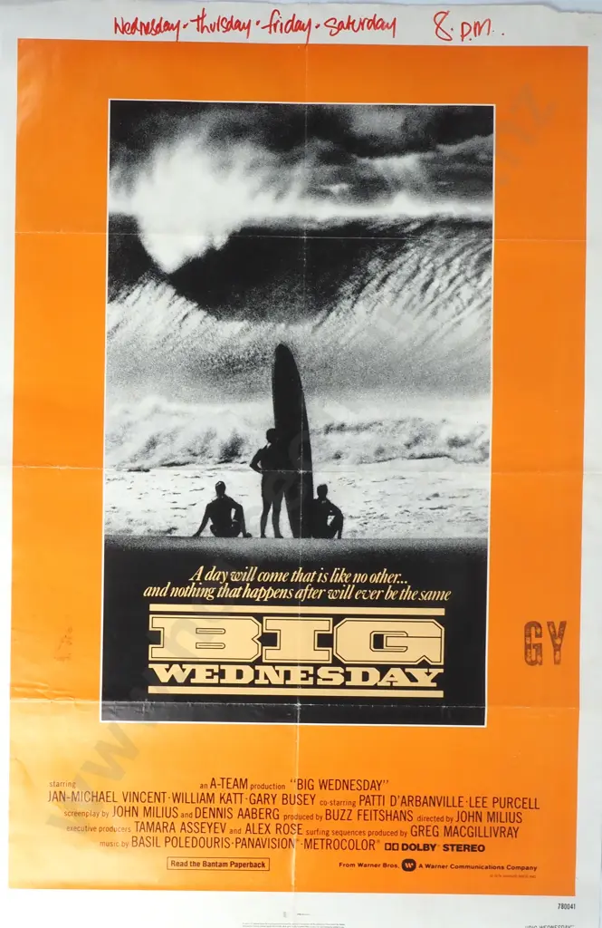 Vintage Movie Poster for 'Big Wednesday' 1978 Image 1++