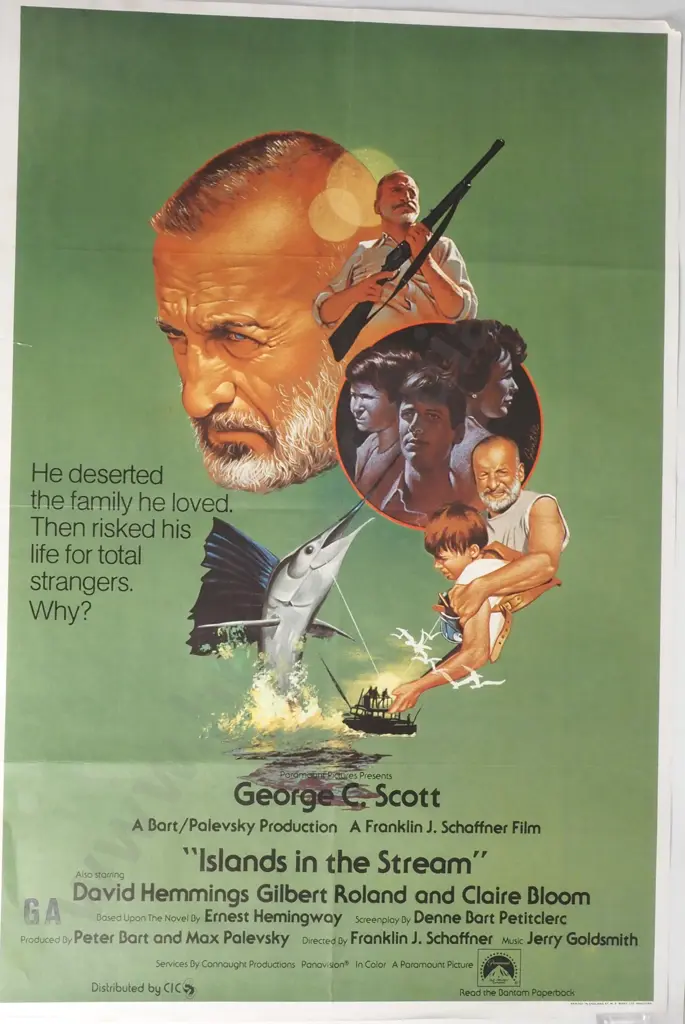 Vintage Movie Poster for 'Islands in the Stream' 1977 Image 1++