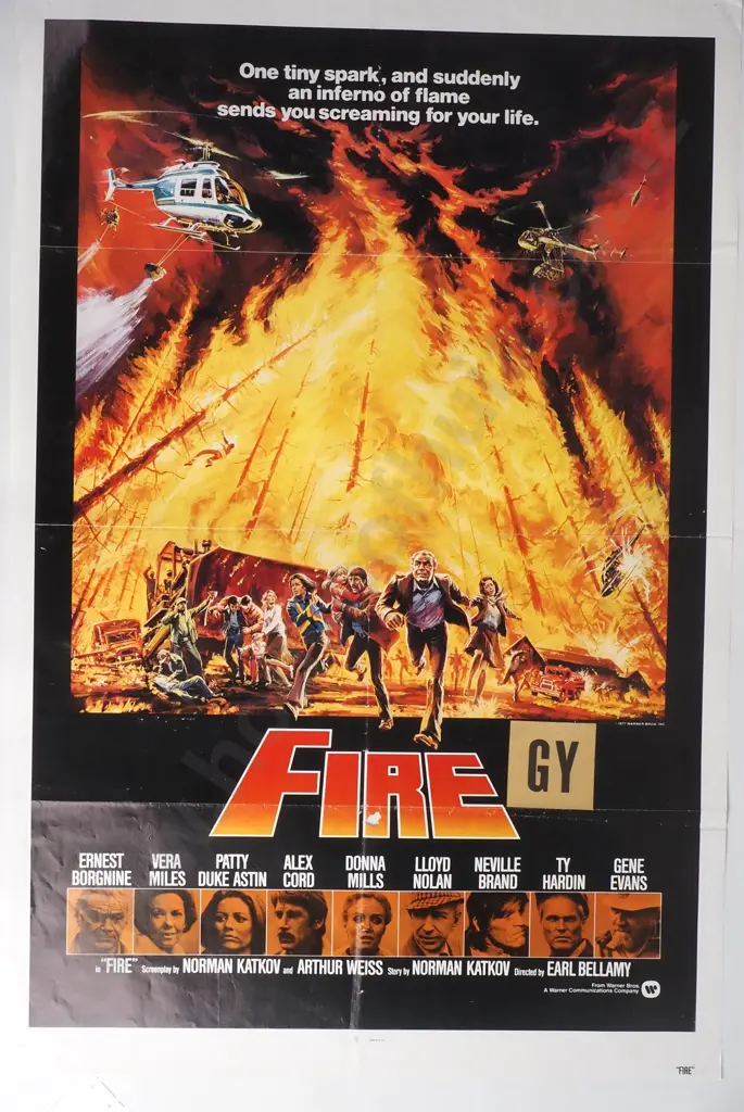 Vintage Movie Poster for 'Fire' 1970s Image 1++