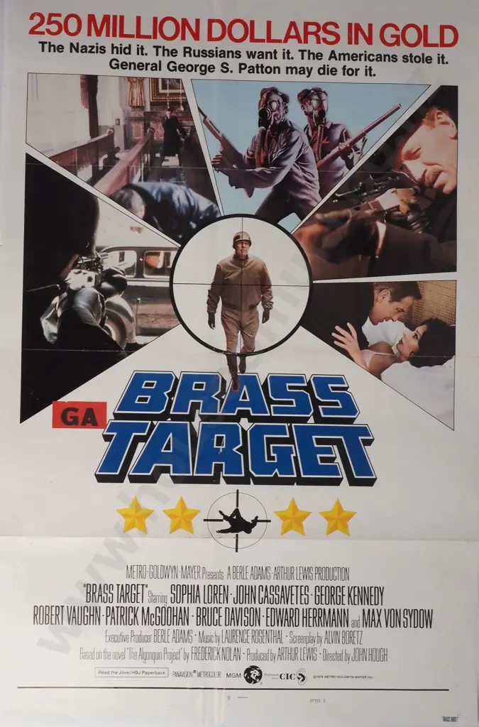 Vintage Movie Poster for 'Brass Target' 1978 Image 1++