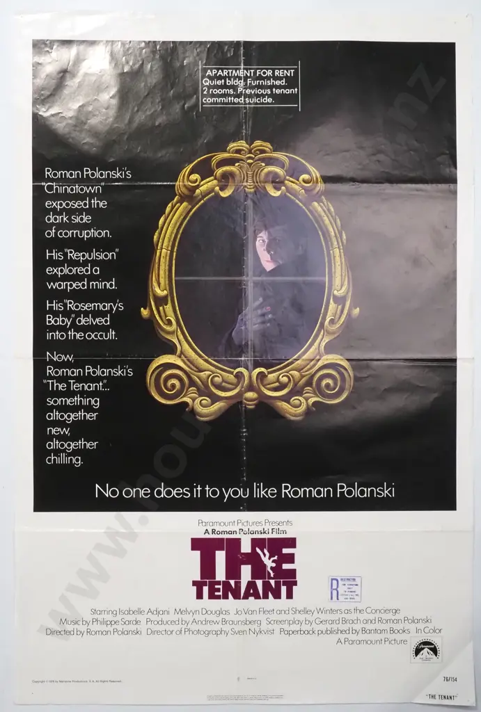 Vintage Movie Poster for Roman Polanski's 'The Tenant' 1976 Image 1++