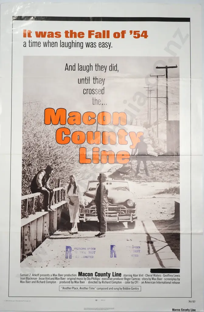 Vintage Movie Poster for 'Macon County Line' 1974 Image 1++