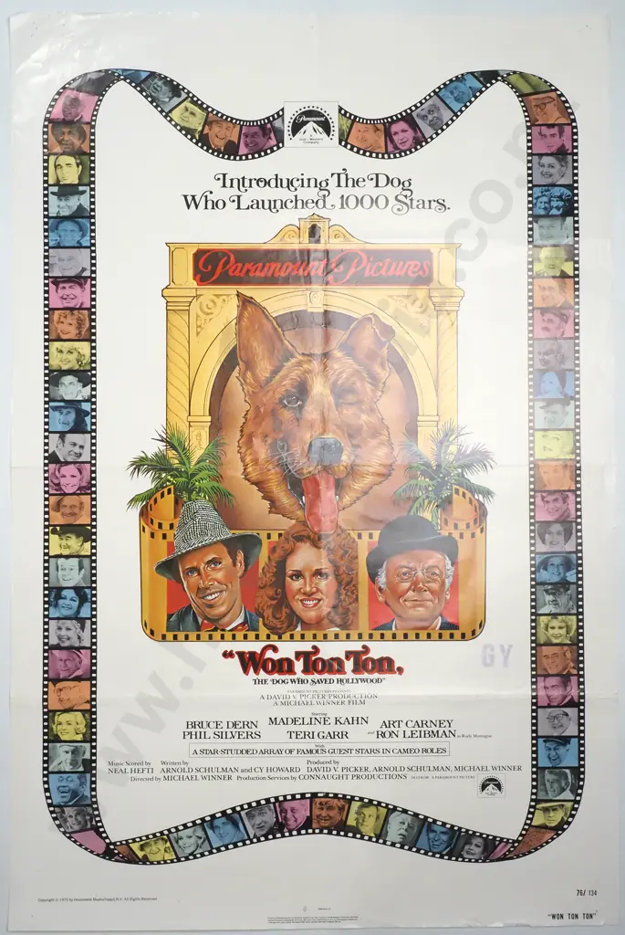 Vintage Movie Poster for 'Won Ton Ton, the Dog Who Saved Hollywood' 1976, Paramount Pictures Image 1++