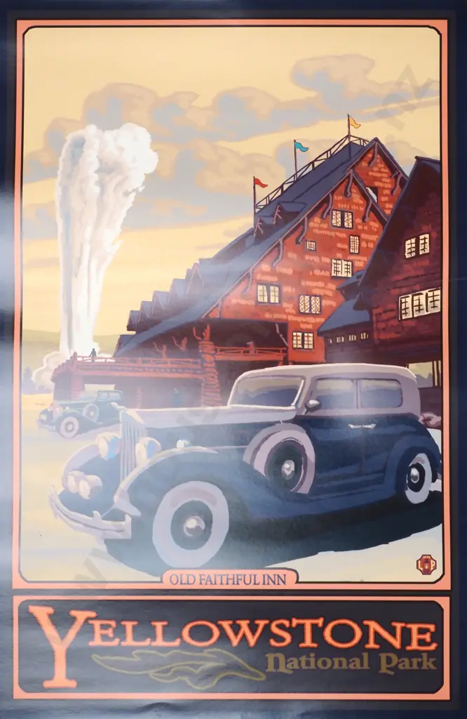 Vintage Style Poster - Yellowstone National Park Image 1++