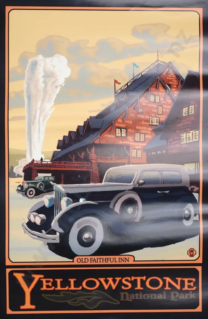 Vintage Style Poster - Yellowstone National Park Image 1++