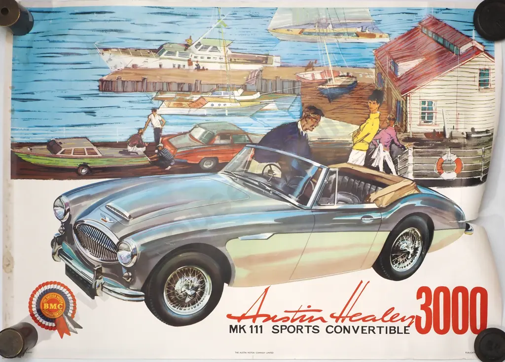 Vintage Austin Healey Advertising Poster Image 1++