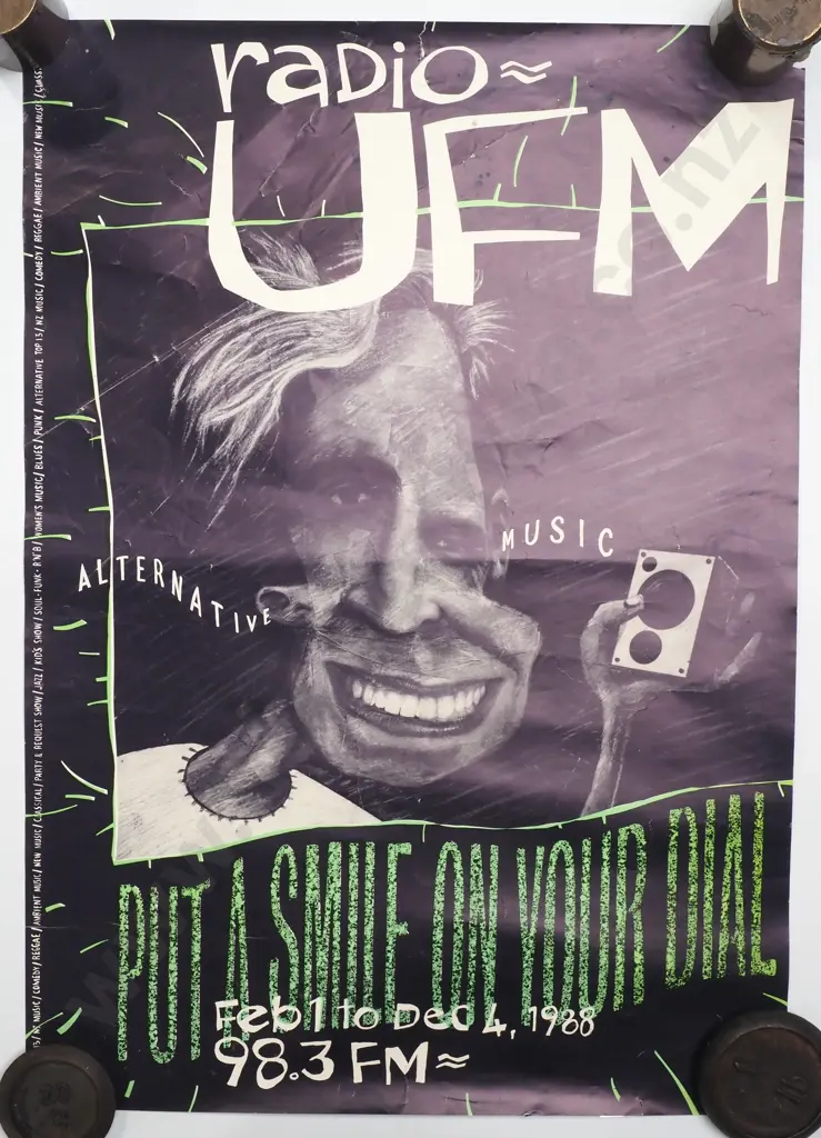 1988 'Radio U' Canterbury University Student Radio Poster Image 1++