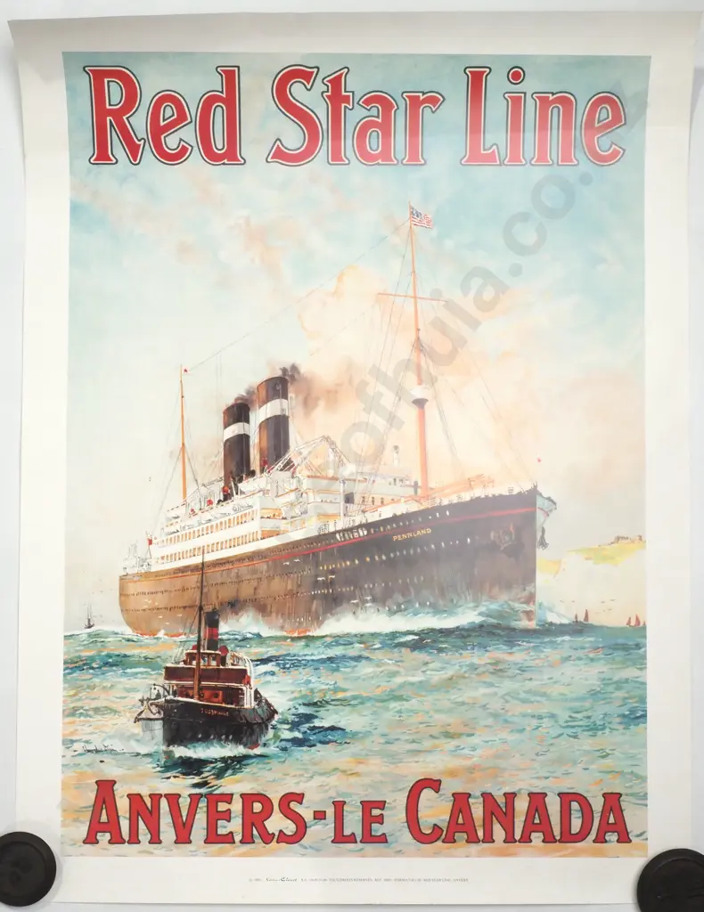 Vintage Style Poster 'Red Star Line - Anvers le Canada' Image 1++