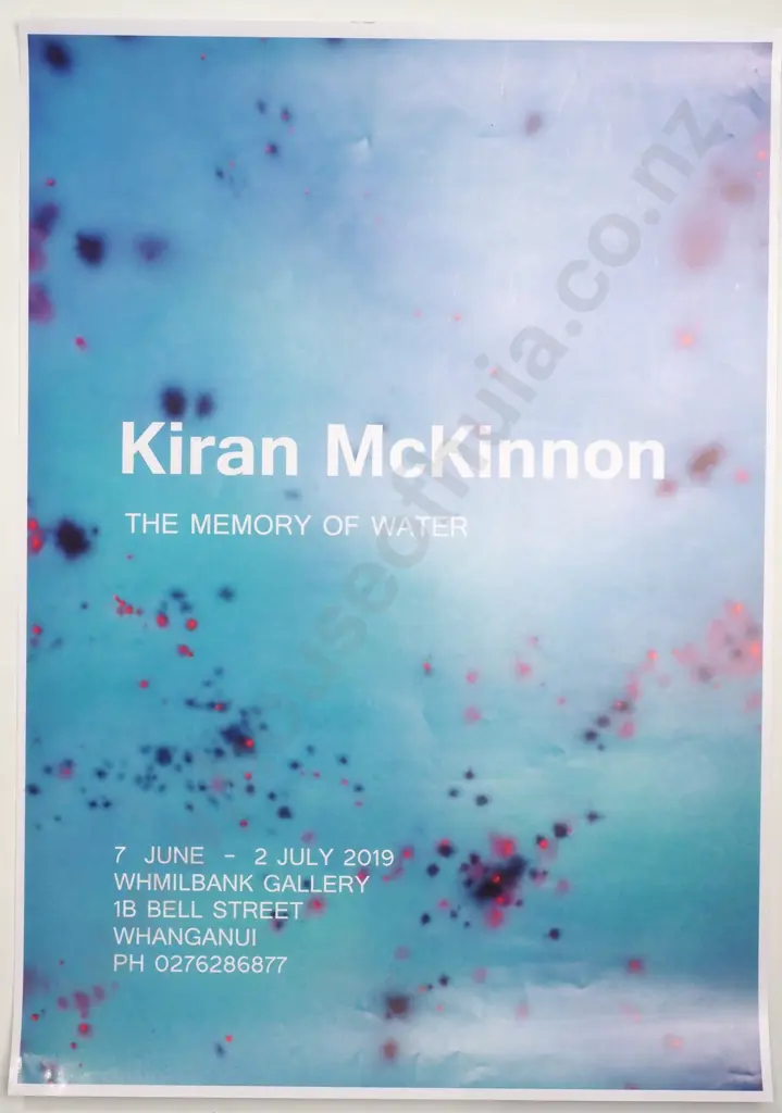 2019 Exhibition Poster 'The Memory of Water' by Kiran McKinnon Image 1++