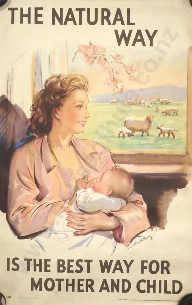 1950s Public Health Poster 'The Natural Way', Art by Eileen A. Soper Image 1++