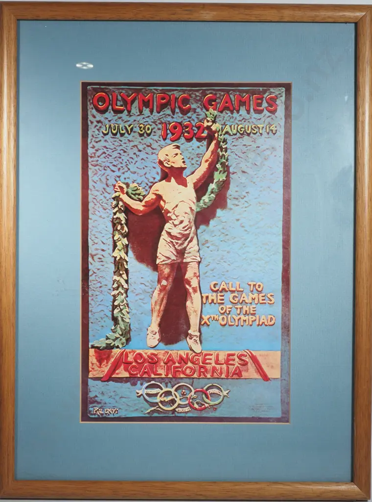 Framed Vintage Reproduction Poster for 1932 Los Angeles Olympic Games Image 1++