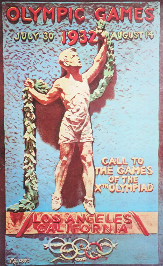 Framed Vintage Reproduction Poster for 1932 Los Angeles Olympic Games Image 1++