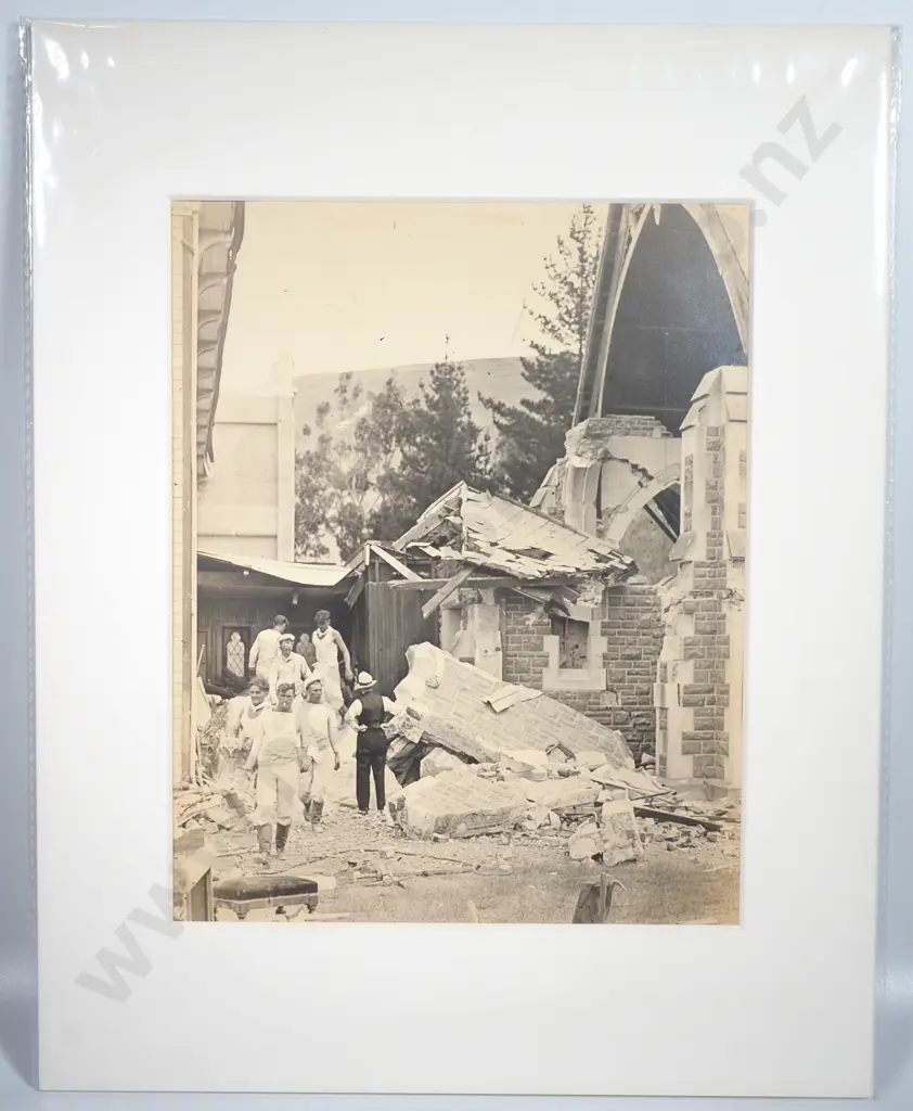 Photograph of the Napier Earthquake Rubble Being Cleared by the Navy - 1931 Image 1++