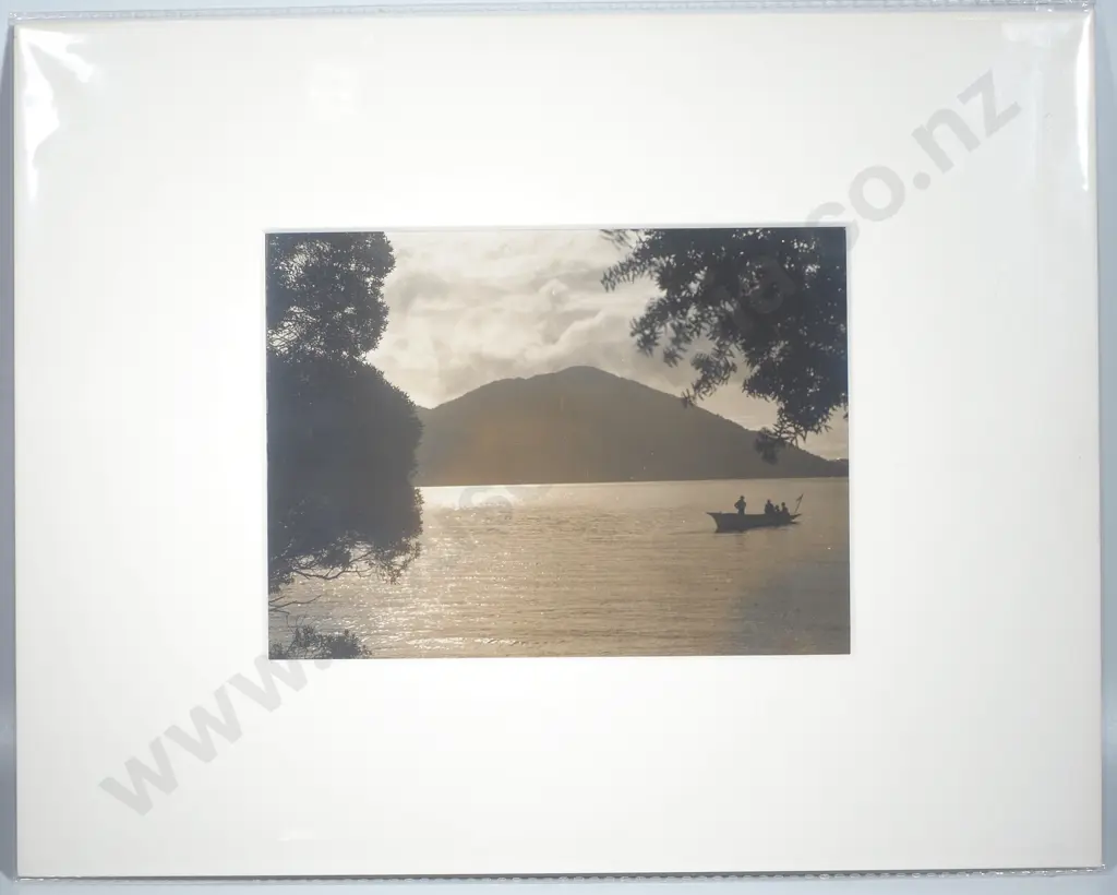 Photograph of People Fishing in a Boat on Lake Kanieri - c.1900 Image 1++