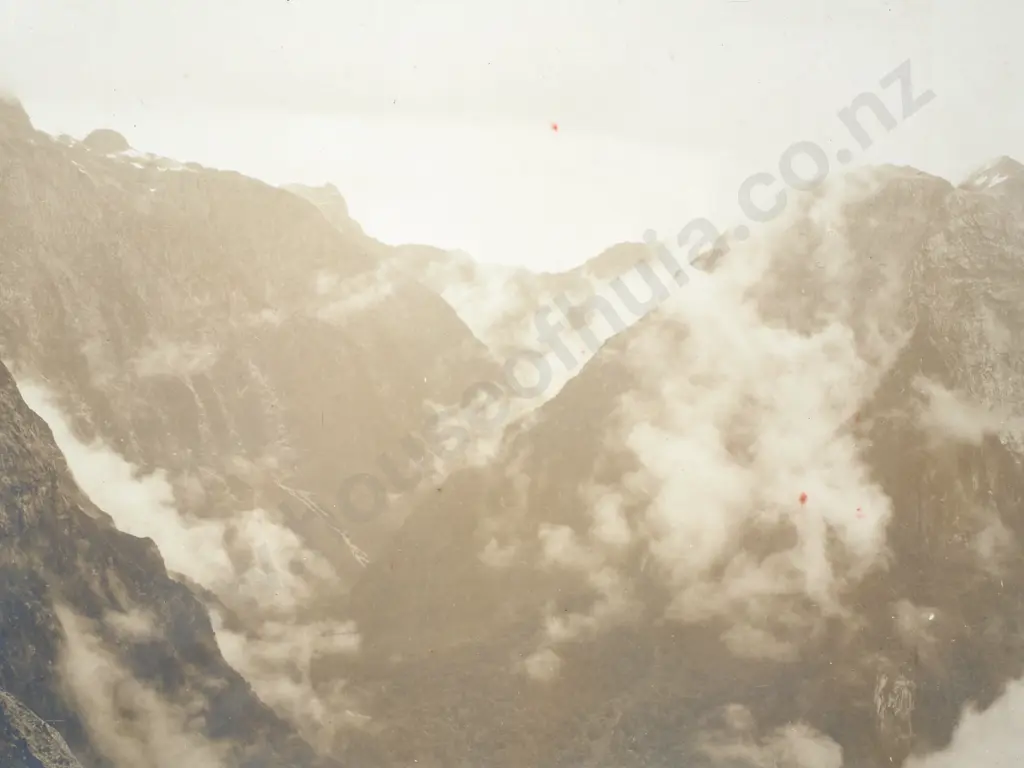 Photograph of McKinnon's Pass Looking to Quintin Huts - c.1900 Image 1++