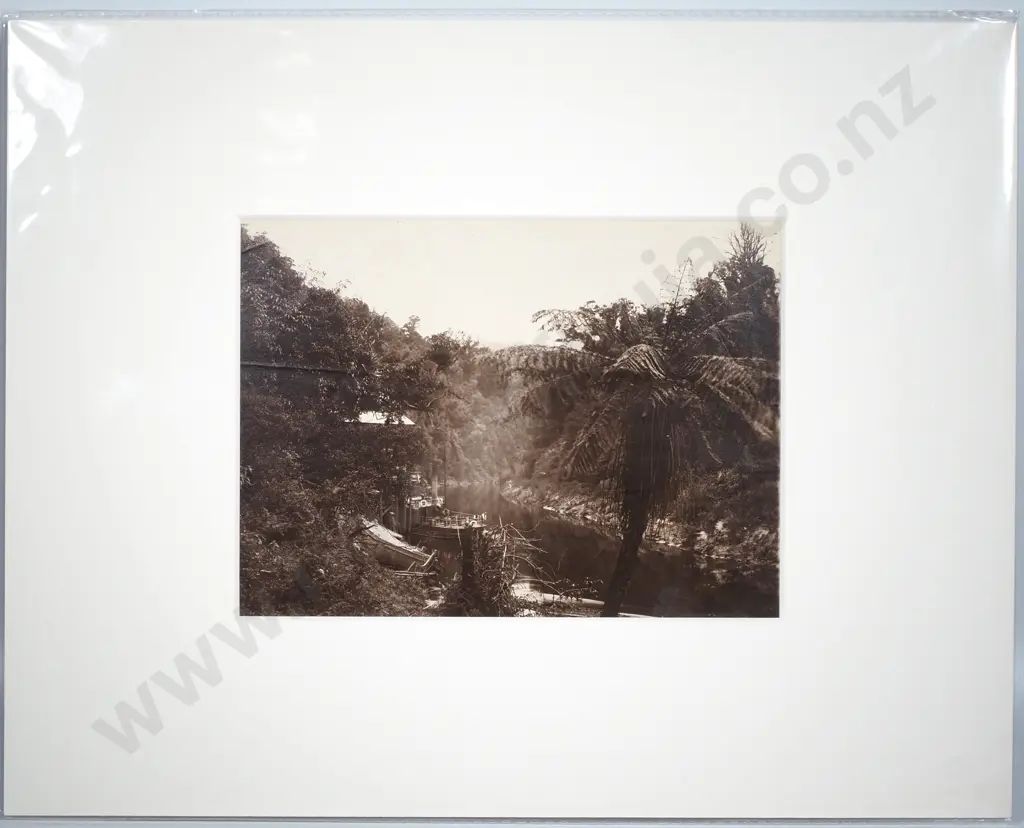 Photograph of the Boats on the Mokau River - c.1900 Image 1++