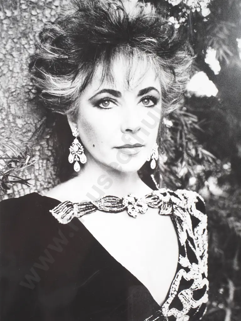 Helmut Newton - Elizabeth Taylor Wearing Jewels, Photograph, 1985 Image 1++