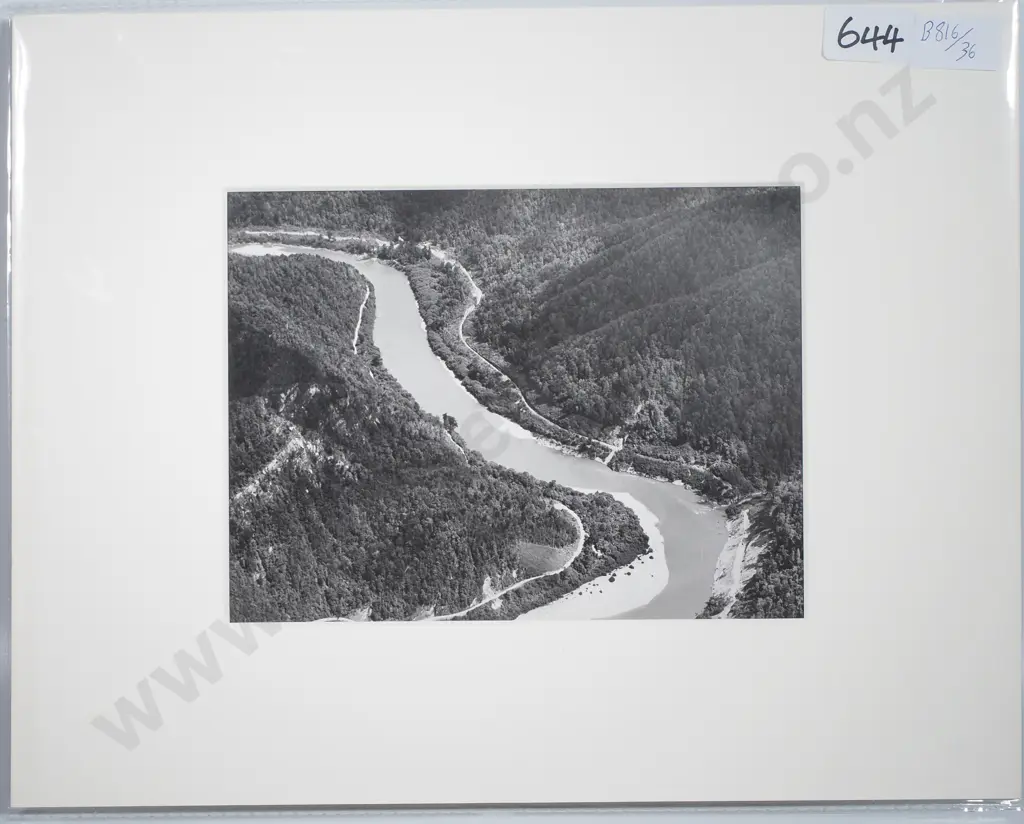 Victor Carlyle Browne - 'A Section of the Road and Rail Through Buller Gorge' - Gelatin Silver Photograph Image 1++