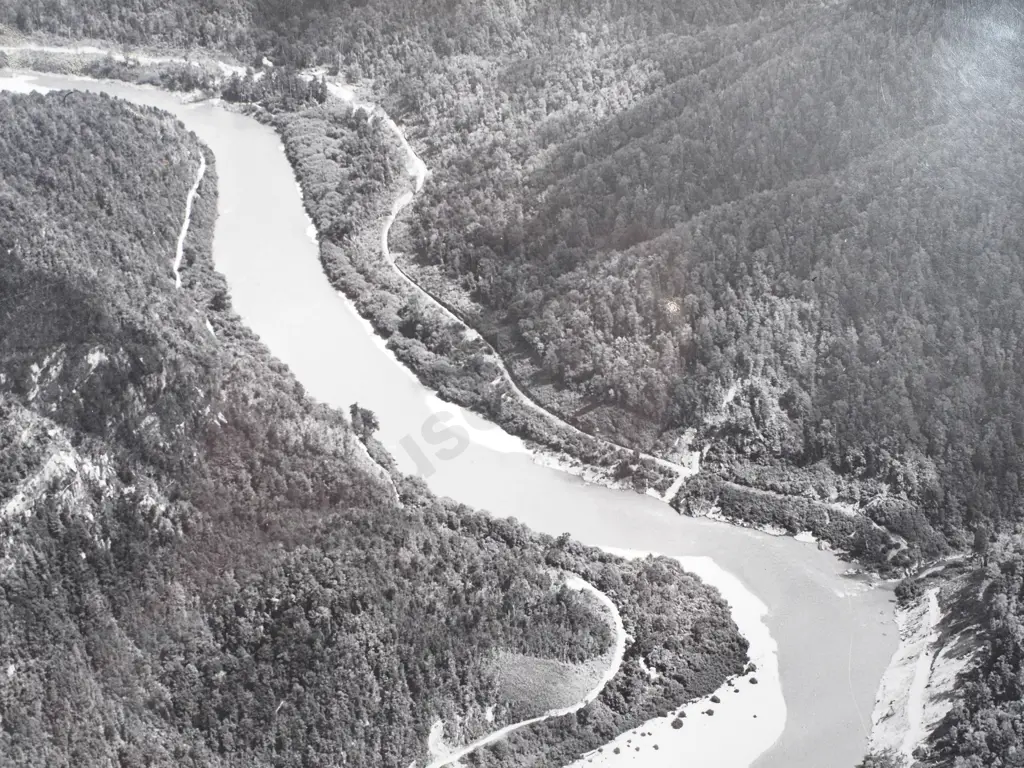 Victor Carlyle Browne - 'A Section of the Road and Rail Through Buller Gorge' - Gelatin Silver Photograph Image 1++