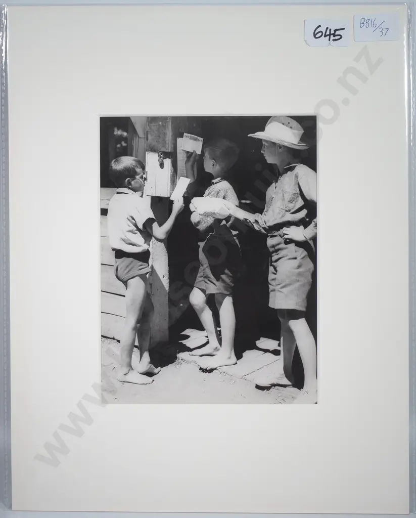 Victor Carlyle Browne - 'YMCA Camp Letterbox - Boys Posting Letters Home' - Gelatin Silver Photograph Image 1++