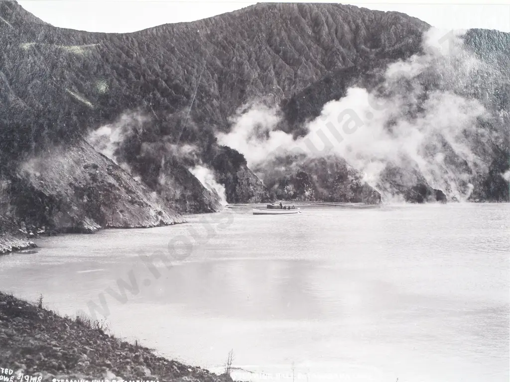 James R. Blencowe - 'Steaming Hills Rotomahana', Photograph (1908) Image 1++