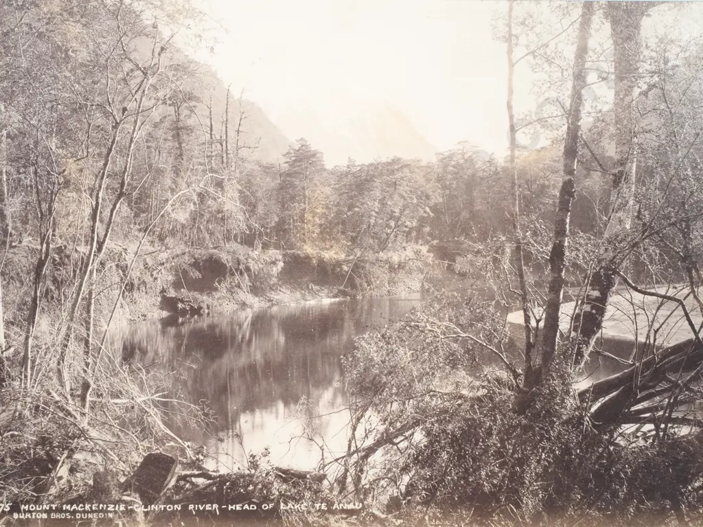 Burton Brothers - 'Mt McKenzie - Head of Clinton River - Lake Te Anau' Photograph Image 1++