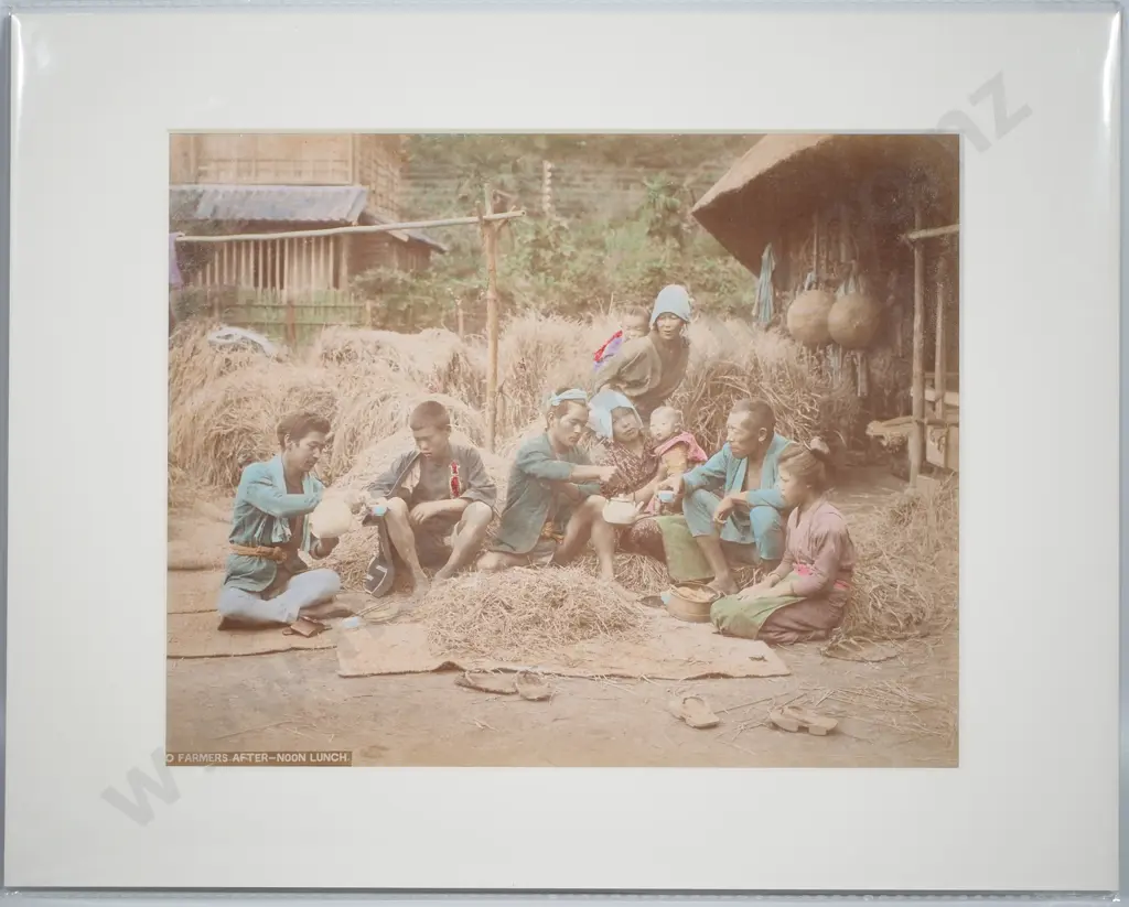 Unknown Photographer - Farmers Afternoon Lunch c.1880 - Albumen Photo c.1880 - Photograph Image 1++