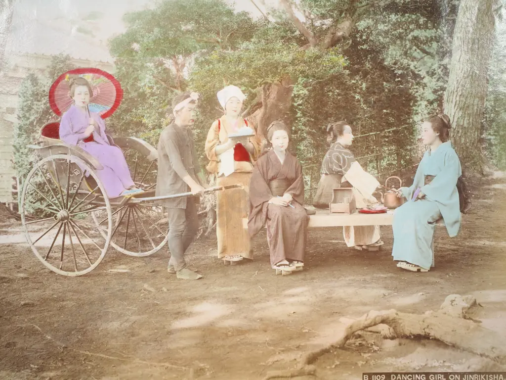 Japanese Albumen Photo of Parkside Seating c.1880 Image 1++