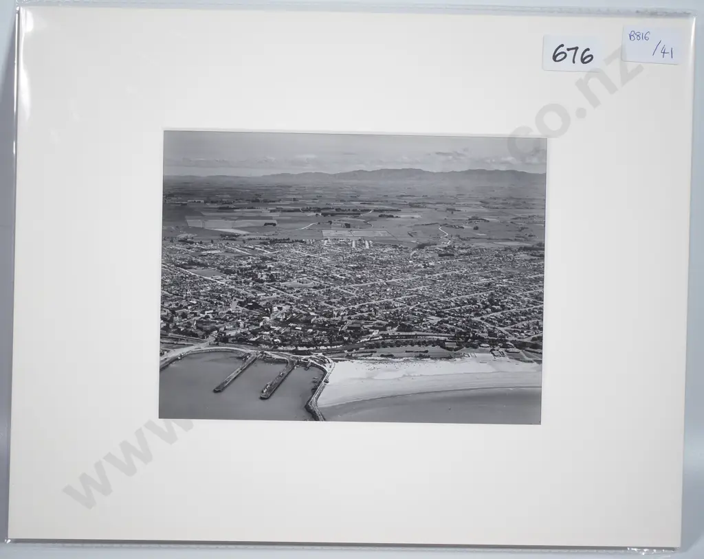 Victor Carlyle Browne - 'Timaru' - From the Air - Gelatin Silver Photograph Image 1++