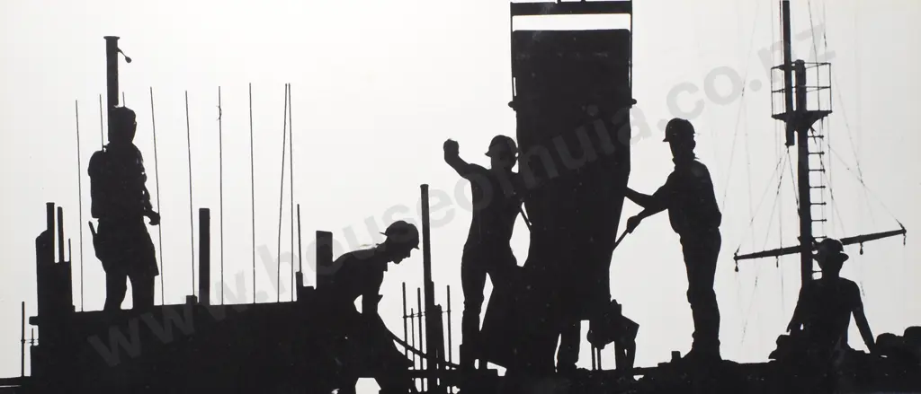 Frederick Lennard Casbolt - Workers in Silhouette (Pouring Concrete), Photograph Image 1++
