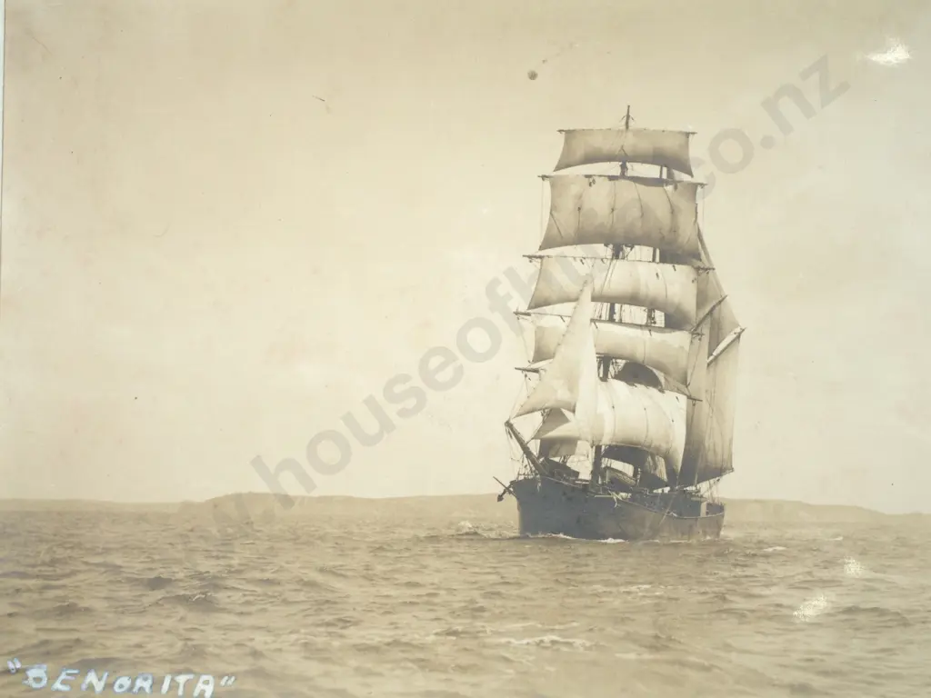 Original Photograph of Sailing Ship Called 'Señorita', Late 19th Century Image 1++