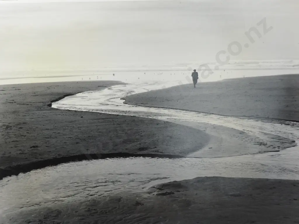 Frederick Lennard Casbolt - 'The Wandering One' - Photograph of a Man Walking on the Shoreline Image 1++