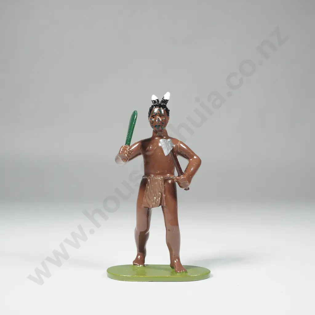 NZ Regal Enterprises Hand Painted Metal Māori Warrior - Boxed Image 1++