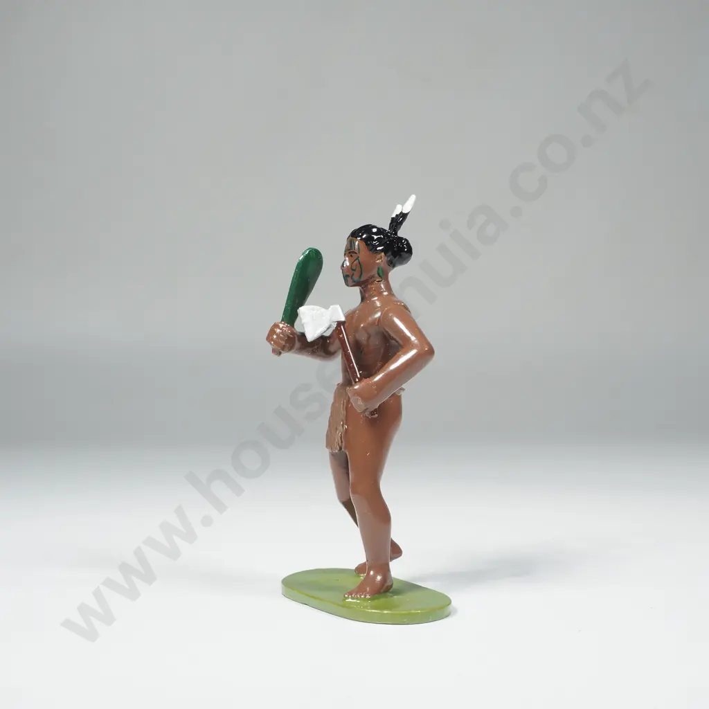 NZ Regal Enterprises Hand Painted Metal Māori Warrior - Boxed Image 1++