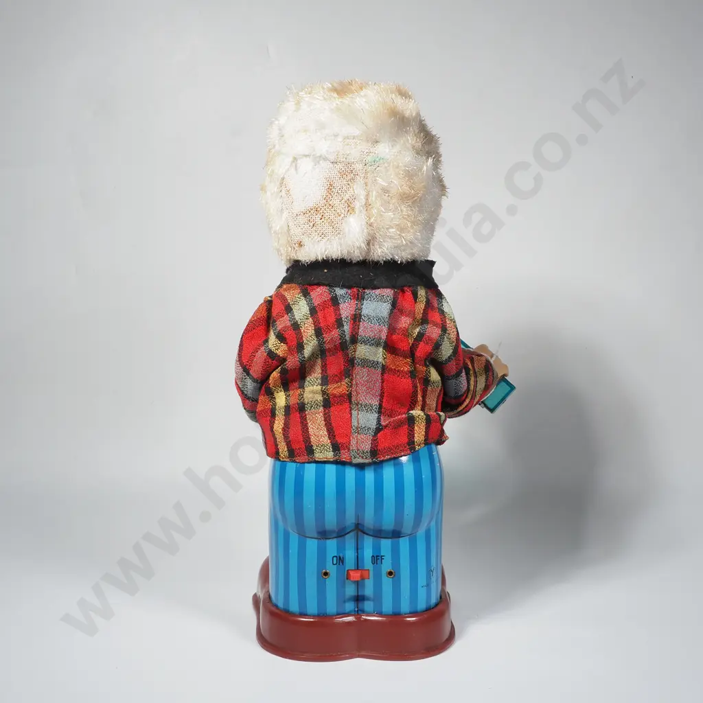Japanese Tin Toy 'Blushing Willy' - Battery Operated w When Turned on His Face Turns Red & He Shakes His Cocktail Shaker Image 1++