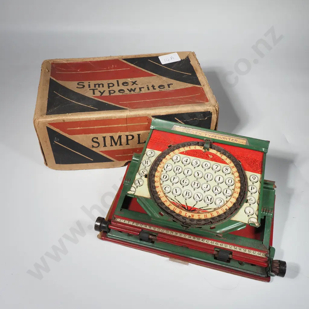Vintage Simplex Tinplate Children's Tin Toy w Circular Dial, Model 160 in Original Box Image 1++