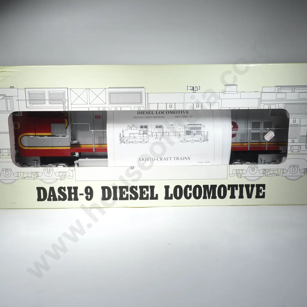 Large Boxed Aristo-Craft Brand Dash-9 Diesel Locomotive  Model Train w  Truck Components w Ball Bearing on all Axles Image 1++