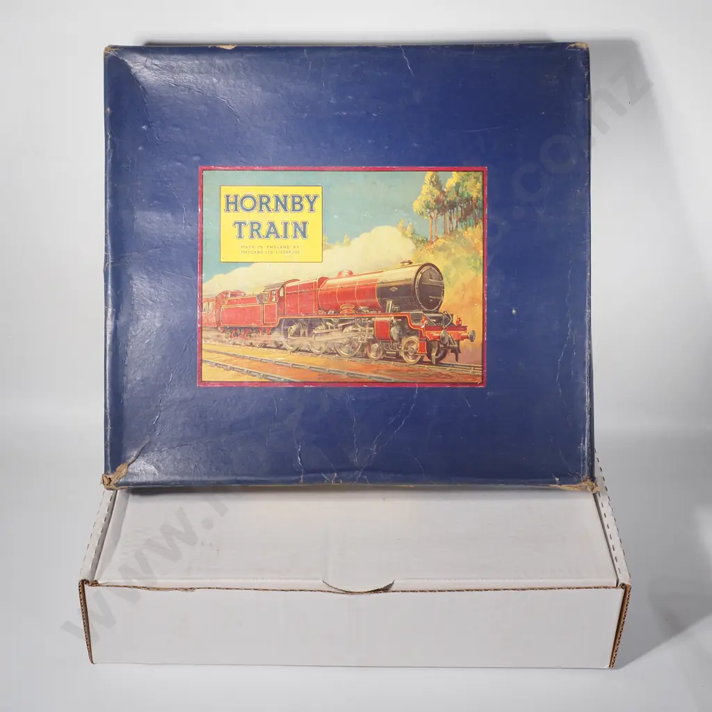 Hornby O Gauge Engine 1452 & Eight Wagons & Freight Cars w a Hornby Box Containing Only Rails Image 1++