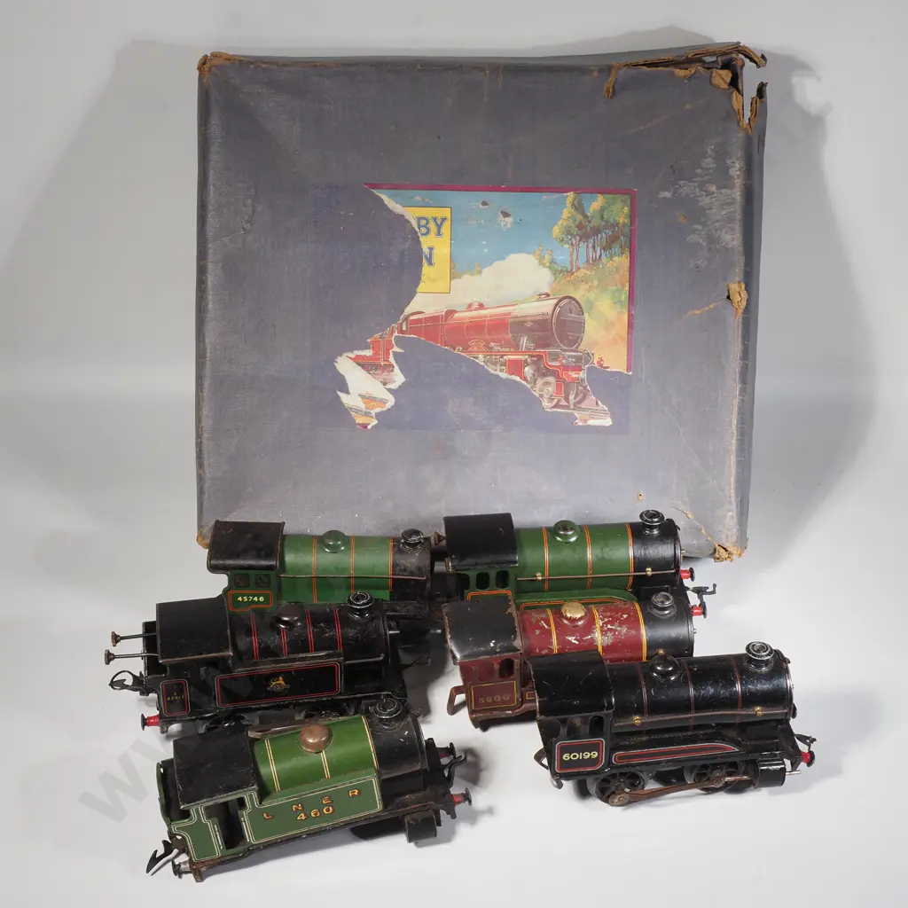 Three Hornby O Gauge Engines & Two More A/F  & a Empty Hornby Train Box Image 1++