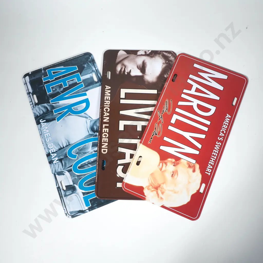 Three 'Sign of the Times' Number Plates: James Dean & Marilyn Monroe Image 1++