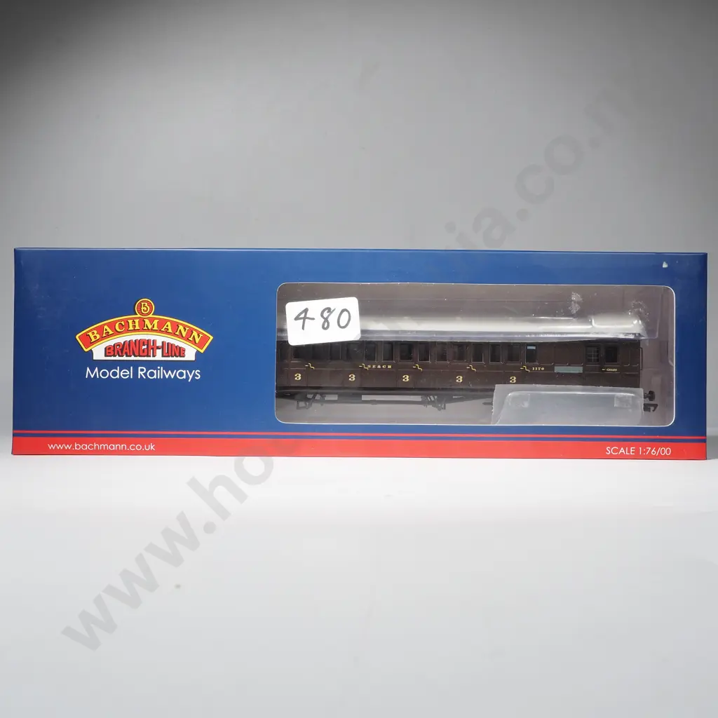 Bachmann - SE&CR 60' Birdcage Brake 3rd Coach Wellington Brown - Mint in Box 39-624 Image 1++
